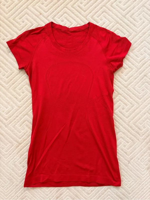 Lululemon Swiftly Tech Short Sleeve Crew Red - Image 5