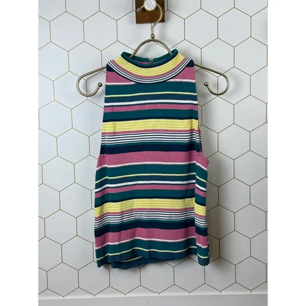 Maeve by Anthropologie Pink Striped Zip Back Sleeveless Halter - Size - Small - Image 5