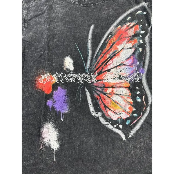 Adika - Butterfly Oversized Tee in Black and Multicolor - Image 2