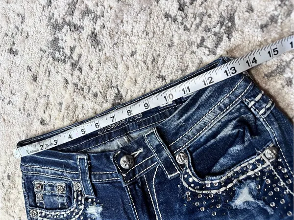 Miss Me Dark Blue Embellished Flare Jeans - Image 6