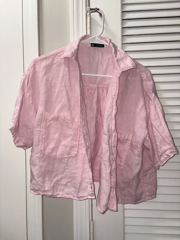Pink ZARA Button Shirt - Image 2