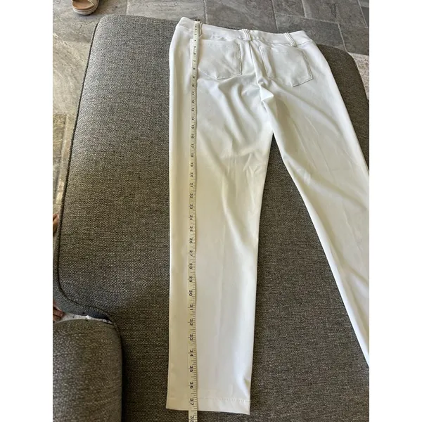 Lilly Pulitzer Cameron Luxletic White Stretch Pants Womens 8 Gold Button GolfEUC - Image 6