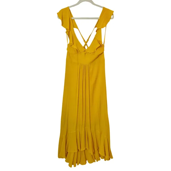Anthropologie Larke Belle ruffle maxi dress in Marigold Women's sz. 2P - Image 3