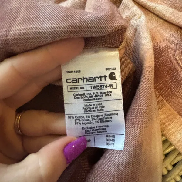 Carhartt Rugged Flex Loose Fit pink medium Flannel‎ - Image 8