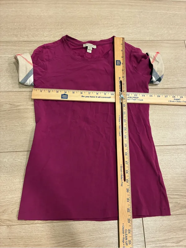 Burberry Brit Women’s Hot Pink Nova Check Short Sleeve Shirt Size XS - Image 3