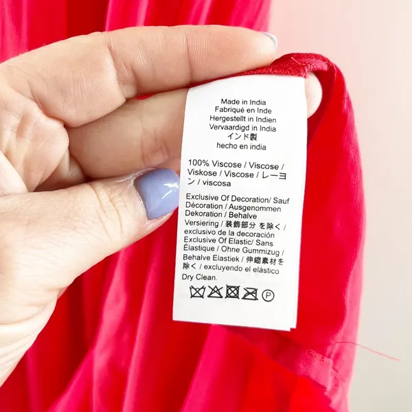 J. Crew Smocked-Trim Short Sleeve Midi Slip Dress in Crepe De Chine Red 6 - Image 6