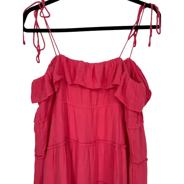 NWT Anthropologie Tiered Ruffle Maxi Dress Pink Size Small Boho Flowy Resortwear - Image 10