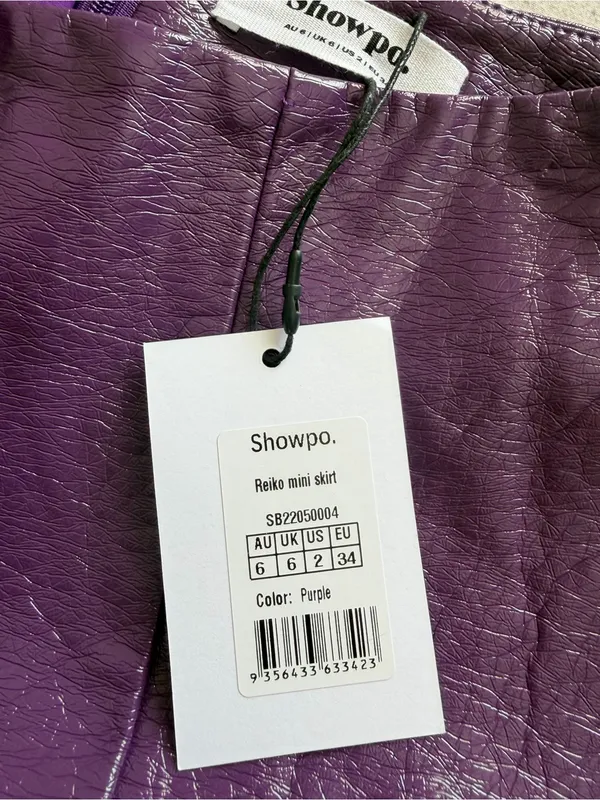 Showpo. Shimmery Purple Faux Leather‎ Mini Skirt - Image 8