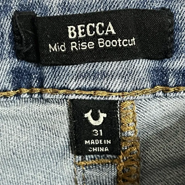 True Religion Women's Becca Mid Rise Bootcut Jean Size‎ 31 Western 90's Y2K - Image 10