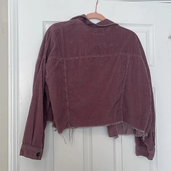 American Eagle purple corduroy cropped top - Image 2