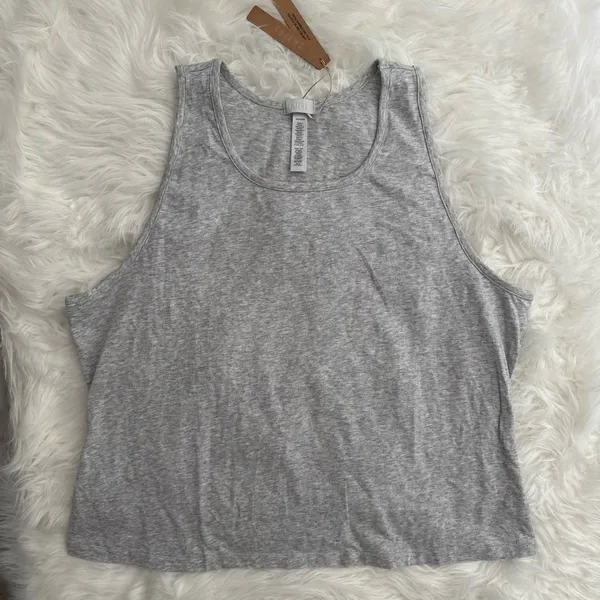 Skims Boyfriend Long Tank Light Heather Grey Size 4X - Image 2