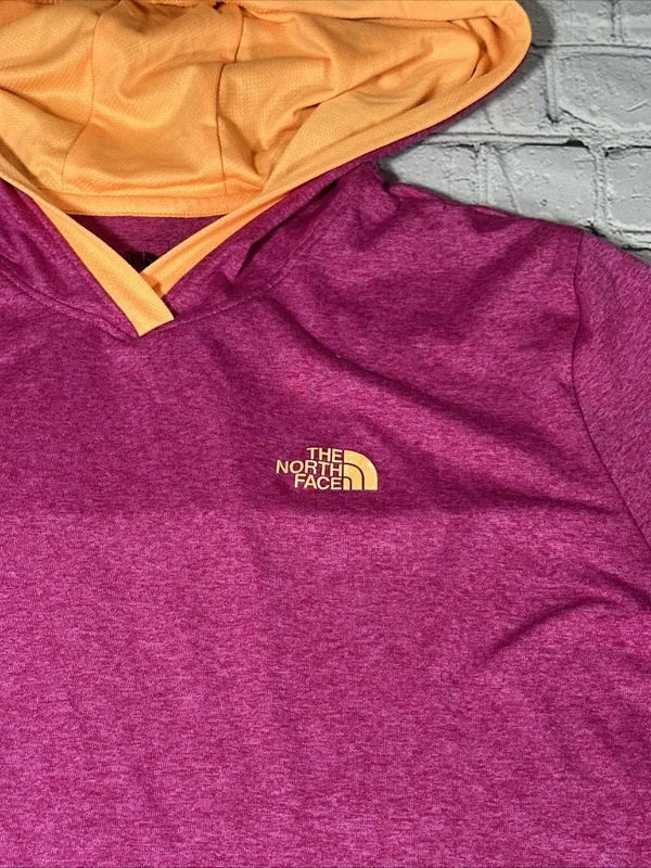 The North Face Lightweight Hoodie Women’s L Flash Dry Long Sleeve Pink Orange - Image 4