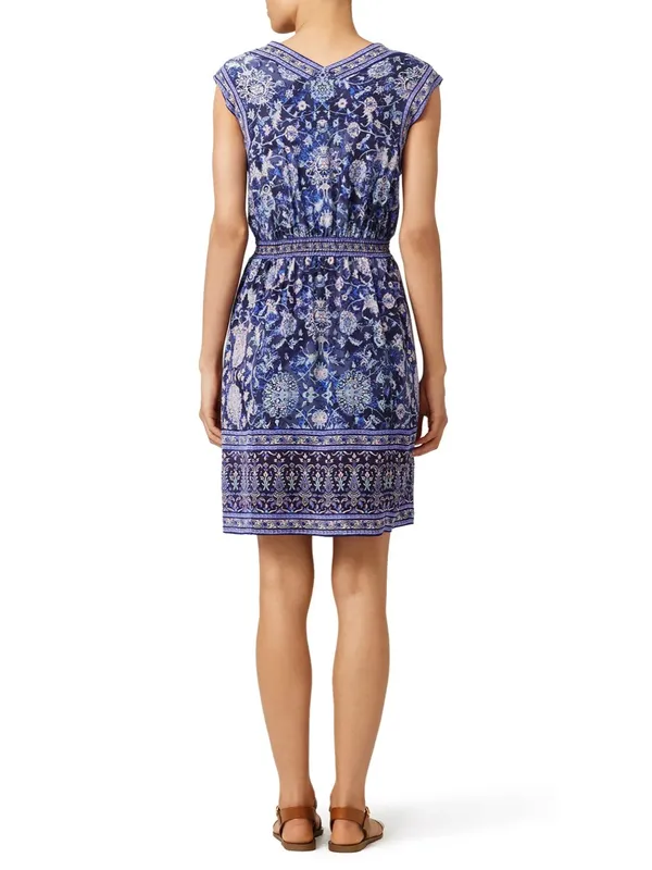 Rebecca Taylor Dreamweaver 100% Silk V-Neck Floral Dress Size 12 - Image 2