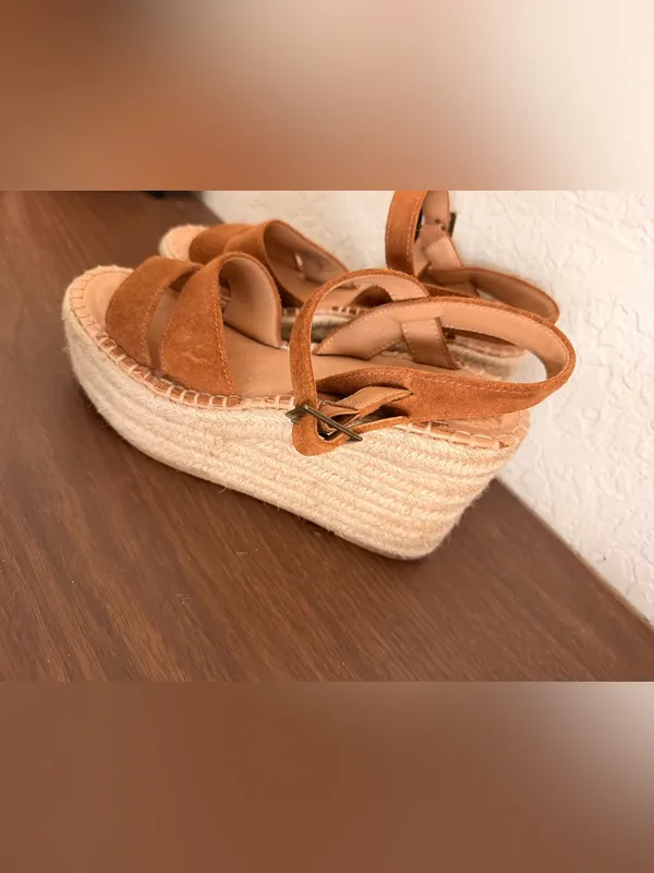 Soludos Womens Como Platform Wedge Sandals Brown suede size 6 preowned - Image 2
