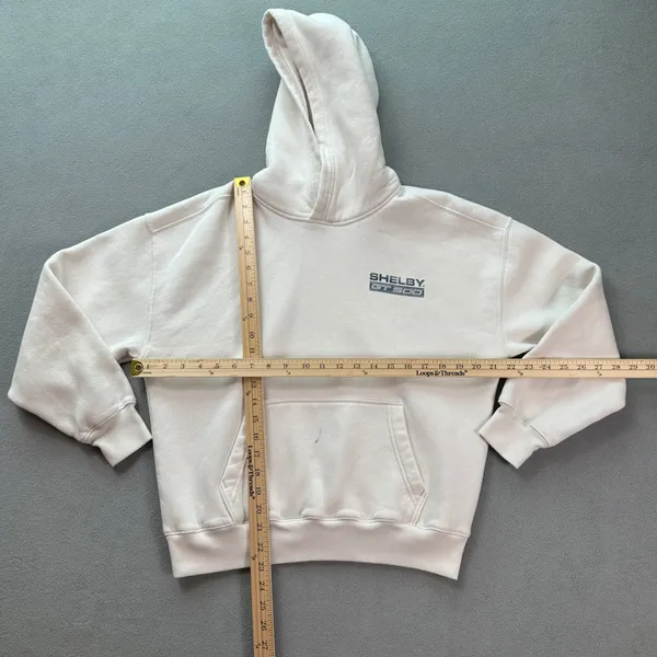 Hollister Shelby GT 500 Ford Hoodie Women's XS Cream Boxy Fit Cotton Blend Car - Image 3