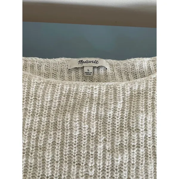 Madewell womens ribbed knit color block sweater size L - Image 3