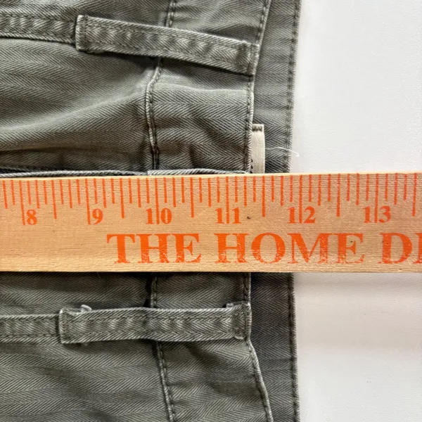 Madewell High Rise Utility Pants Green Herringbone‎ Cotton Blend Women's Size 26 - Image 7