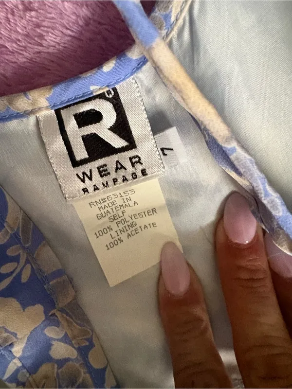 Rampage Vintage Blue and Gray Floral Maxi Dress - Image 2