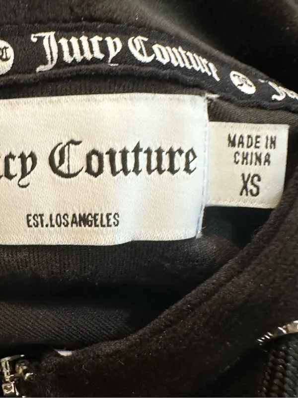 Juicy Couture Women's OG Big Bling Velour Hoodie‎ Black Size XS - Image 12