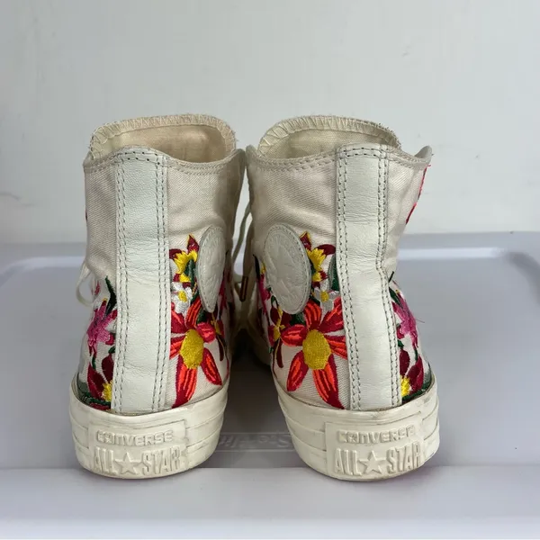 Converse X PatBo Floral High Top Sneakers Sz 5 Lace Up Embroidered - Image 4