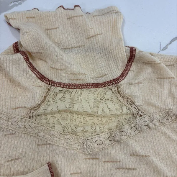 Free People Top Size Small Long Sleeve Turtleneck Y2K Lightweight - Image 3