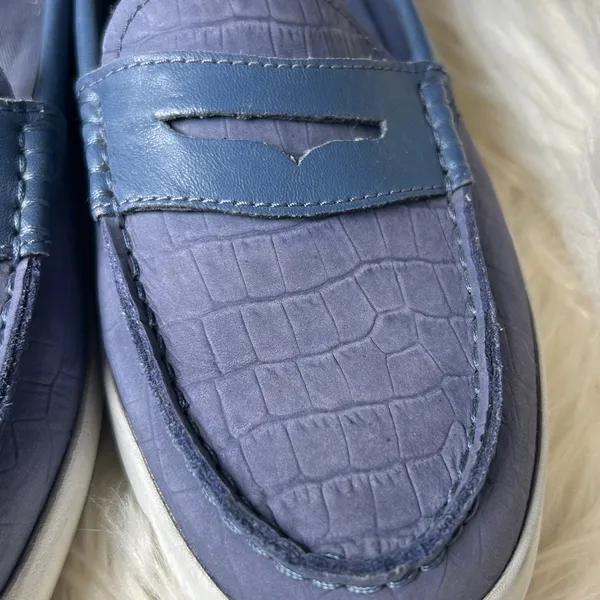 Cole Haan Penny Loafers Women's Size 8.5 B Nantucket Loafer Blue Crocodile - Image 10