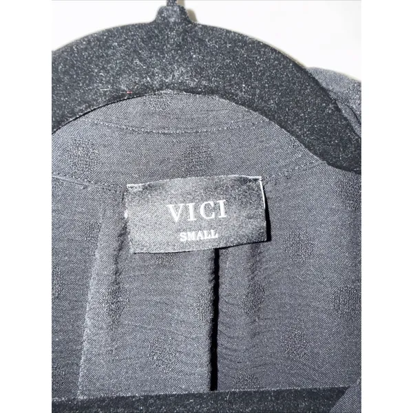 Vici Black On Black Polka Dot Oversized Babydoll Mini Shirt Dress Size Small - Image 2