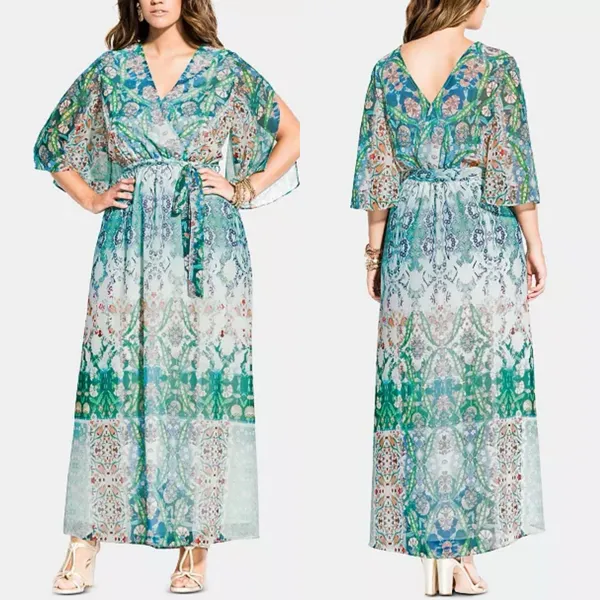 CITY CHIC Maxi Dress Womens 18 Rhinestone Boho Floral Party Wedding Date Church - Image 2