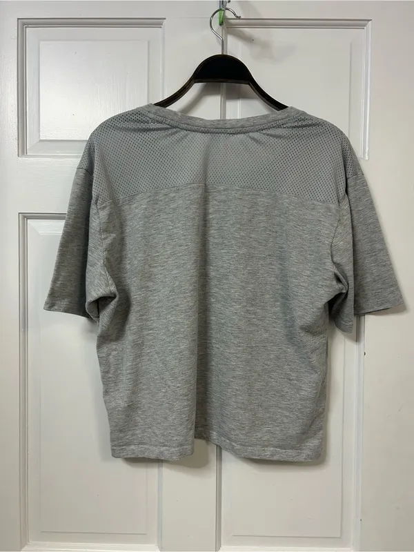 bebe Gray Sport Logo Cropped Tee - Image 3