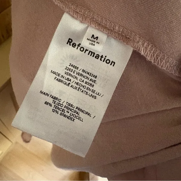 REFORMATION Edita dress‎ Midi In Serenade Blush Pink size Medium - Image 7