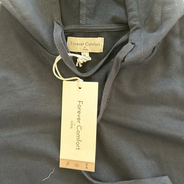 NYDJ Womens Cropped Comfy Hoodie, Oxford Navy, Size -XL, NWT - Image 3