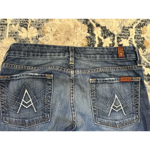7 For All Mankind *A*Pocket Boot Cut Women’s 27”X33” Made In USA VTG Y2K LowRise - Image 3