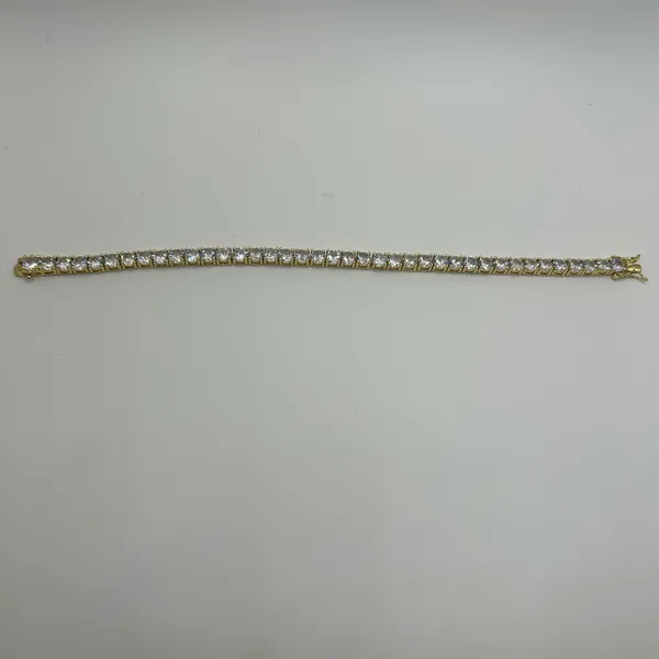 B Jewel Moissanite Tennis Bracelet Gold 5mm 8 Inch Brand New VVS1 Crazy Shine No Pass - Image 2