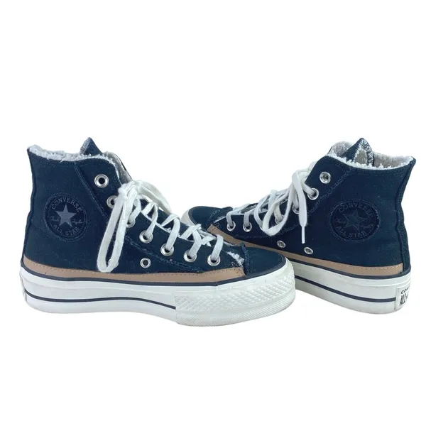Converse Chuck Taylor All Star Raw Edge Black Platform High Top Sneakers Sz 5.5 - Image 4