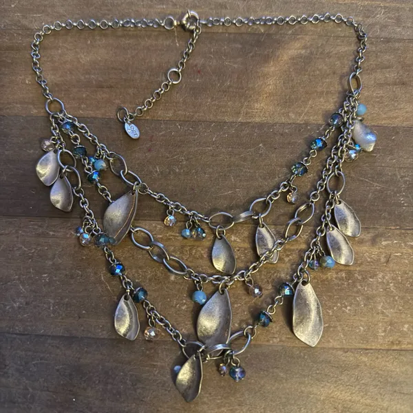 Vintage Loft triple strand layered charm necklace - Image 2