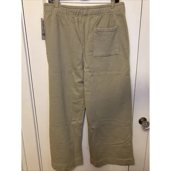 Mate The Label Organic Fleece Wide Leg Pant Heather Flax X-Large MSRP $138 - Image 4