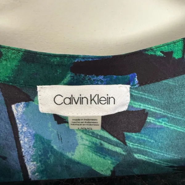 Calvin Klein Women’s Large Patterned Stretchy Top Career Office Core - Image 2