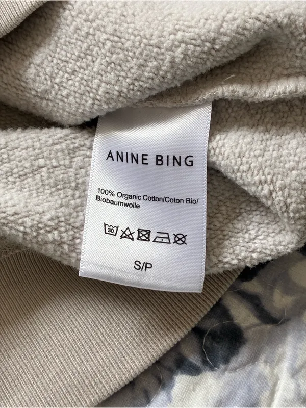 Anine Bing Tiger Sweatshirt In Stone, Size Small - Image 13