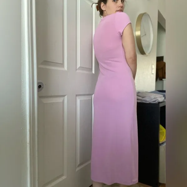 Free People Beach‎ Simone Ribbed Maxi Dress Tshirt Size Small Violet - Image 4