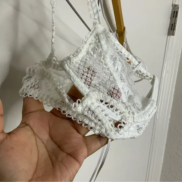 For Love and Lemons Strappy Vega Underwire Bra In White Size XS - Image 6