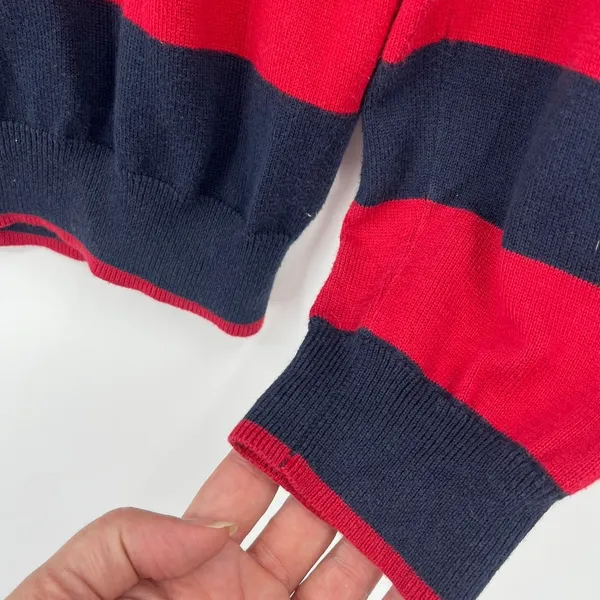 Brooks Brothers Y2K Womens Sweater Sz L Preppy Varsity Americana Stripe Academia - Image 4