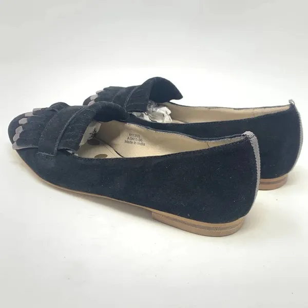 Boden Melody Suede Loafers Black‎ & Pewter Fringe Flats Size 36 / US 5.5 - Image 8
