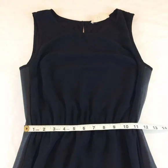 Lola Black Maxi Dress Womens Sleeveless Sheer Full Length Side Slit Elegant - Image 11