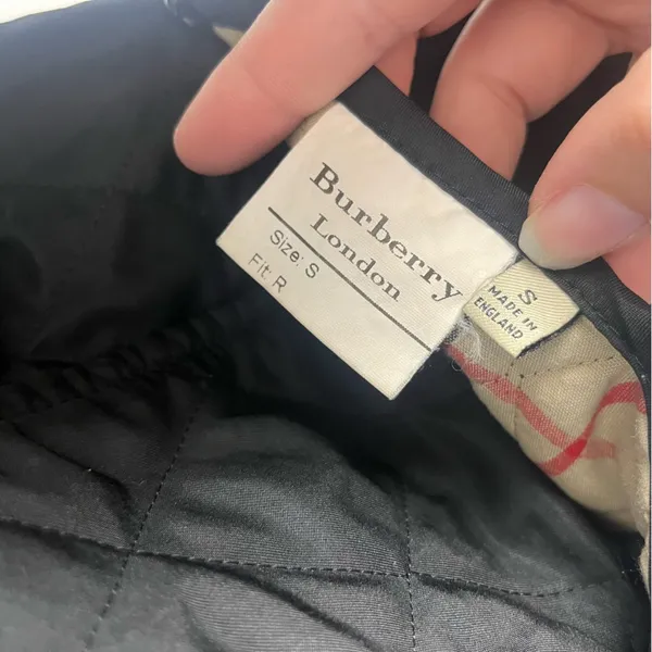 BURBERRY London QUILTED JACKET WOMENS Small BLACK Button Nova Double Breast - Image 4