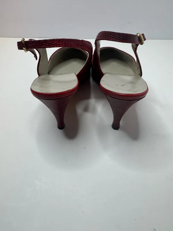 Saks Fifth Avenue Red Slingback Heels Size 7.5B - Image 4