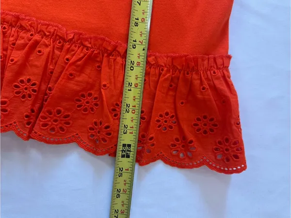 J. Crew Orange Eyelet Ruffle Tank Top - Image 4