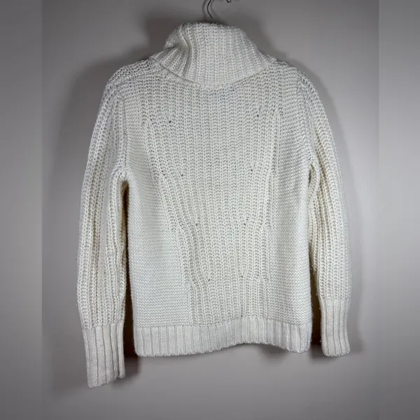 Banana Republic Chunky Cream Cowl Turtleneck Neck Sweater Sz M - Image 9