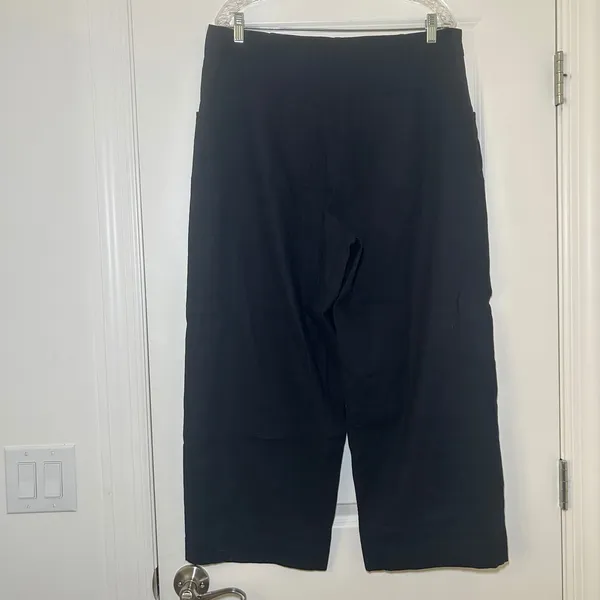 Rag & Bone Navy Blue Linen Blend Wide Leg Cropped Trousers Pants Womens 12 - Image 5