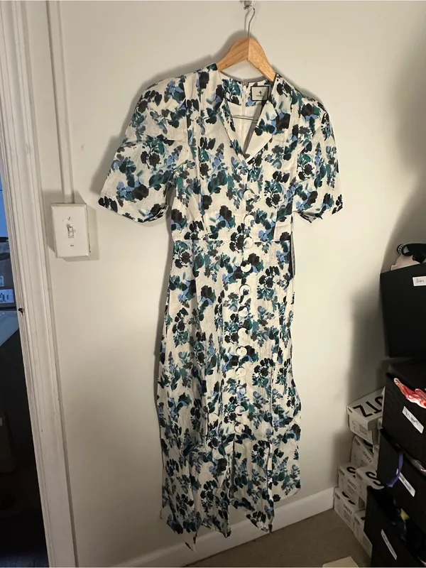 NWT Tuckernuck Budding Bluebell Hadley Floral Linen Dress small - Image 2