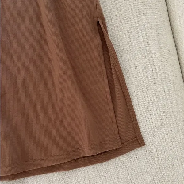 Lands' End Women's Sleeveless Rib Knit Dress in brown, Size XL, NWT - Image 5